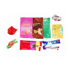 Crisp packets and snack wrappers