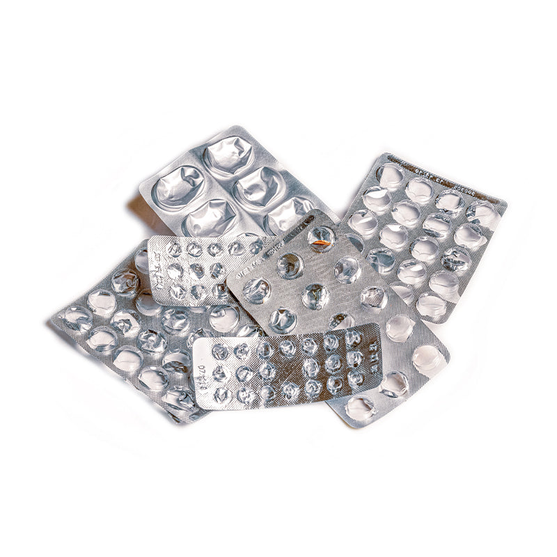 Empty medicine blister packs