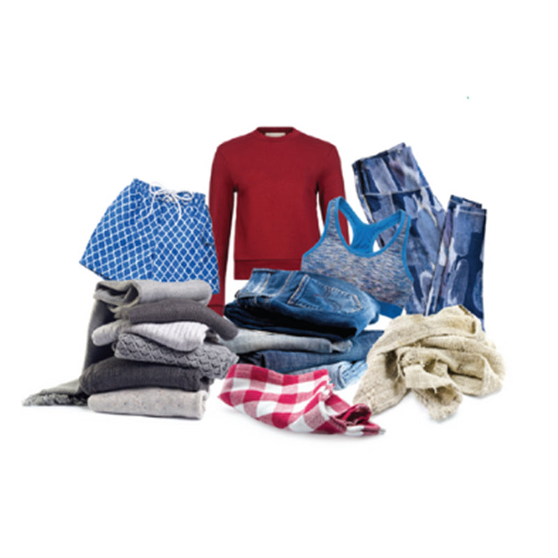 Jeans, tops, blankets and other fabrics and clothes