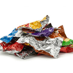 Crisp packets and snack wrappers